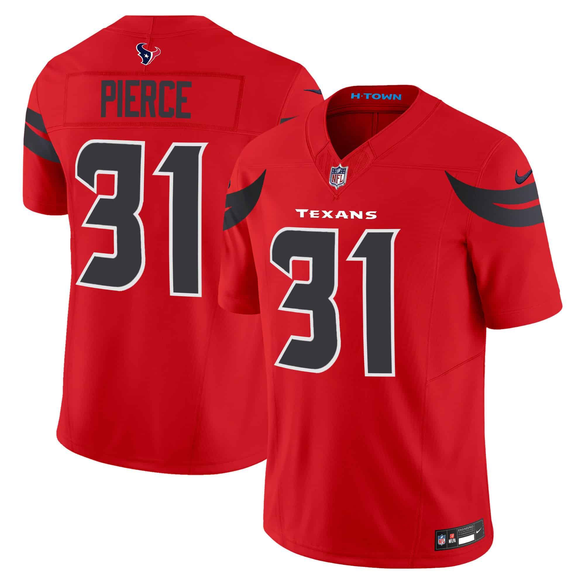 Men Houston Texans #31 Pierce Red 2024 Nike Vapor Limited NFL Jersey